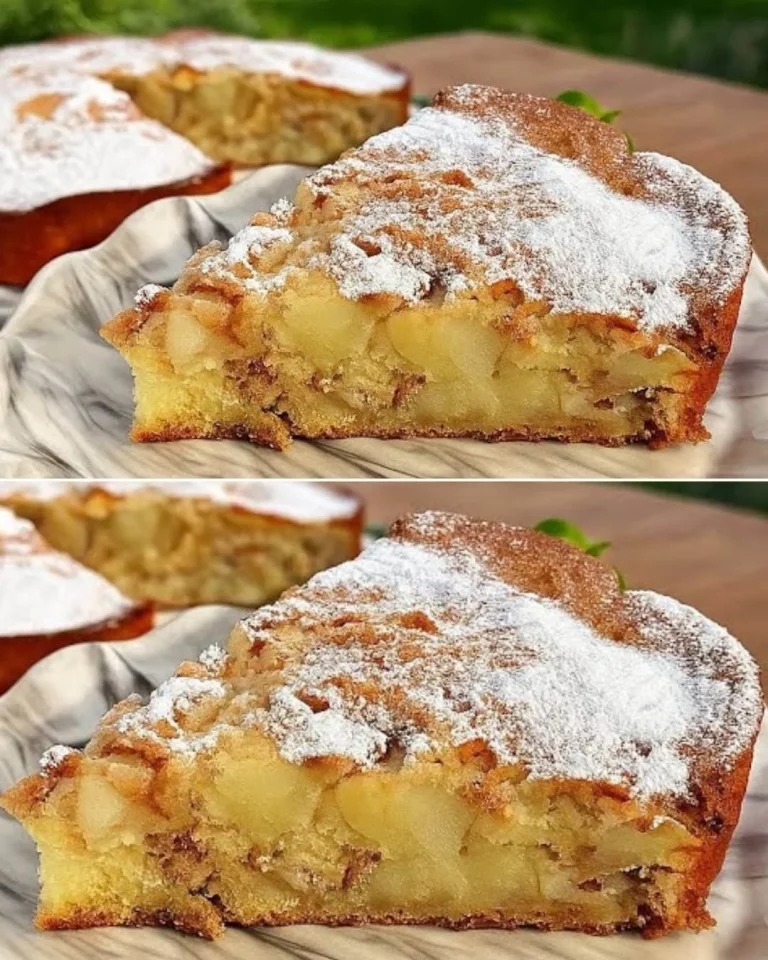 Jablkový koláč s orechmi na tanieri, dekoračne podávaný so šľahačkou.
