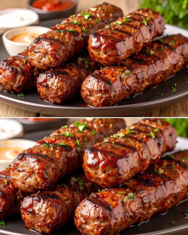 Kefta kebab na tanieri s bylinkami a omáčkou