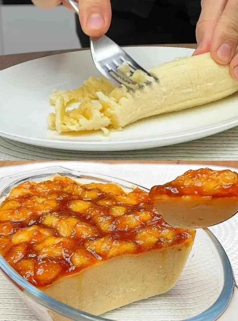 Krém z banánov s karamelizovanými banánmi na tanieri