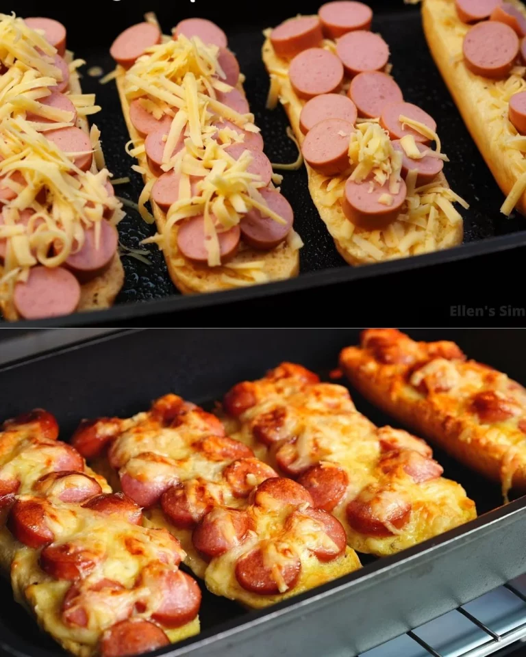 Chlebové lode plnené klobásou, vajcom a syrom, chutný recept na rýchly snack.