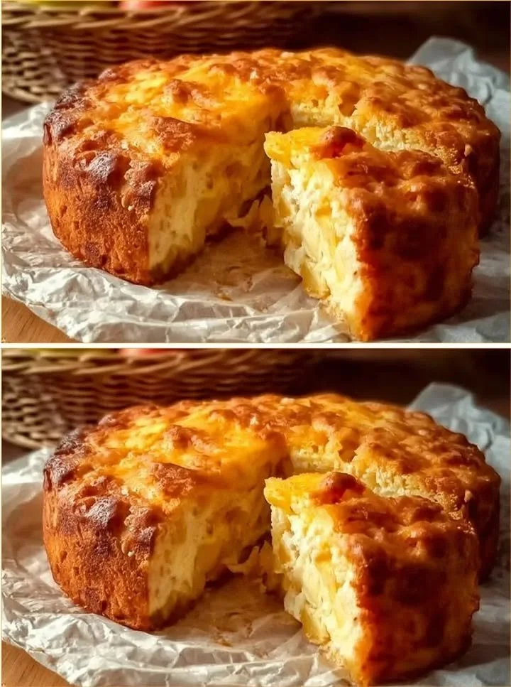 Cukrová jablková torta s jablkami a krémovou polevou