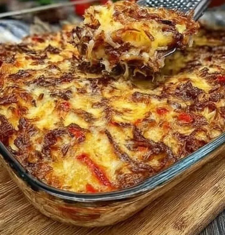 Pečené zemiaky s paprikou na tanieri, lahodný recept