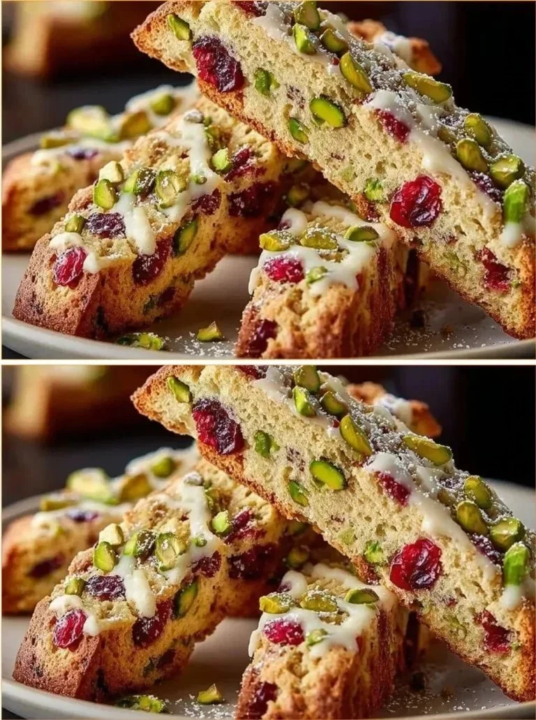 Pistáciové a brusnicové biscotti na tanieri s kávou