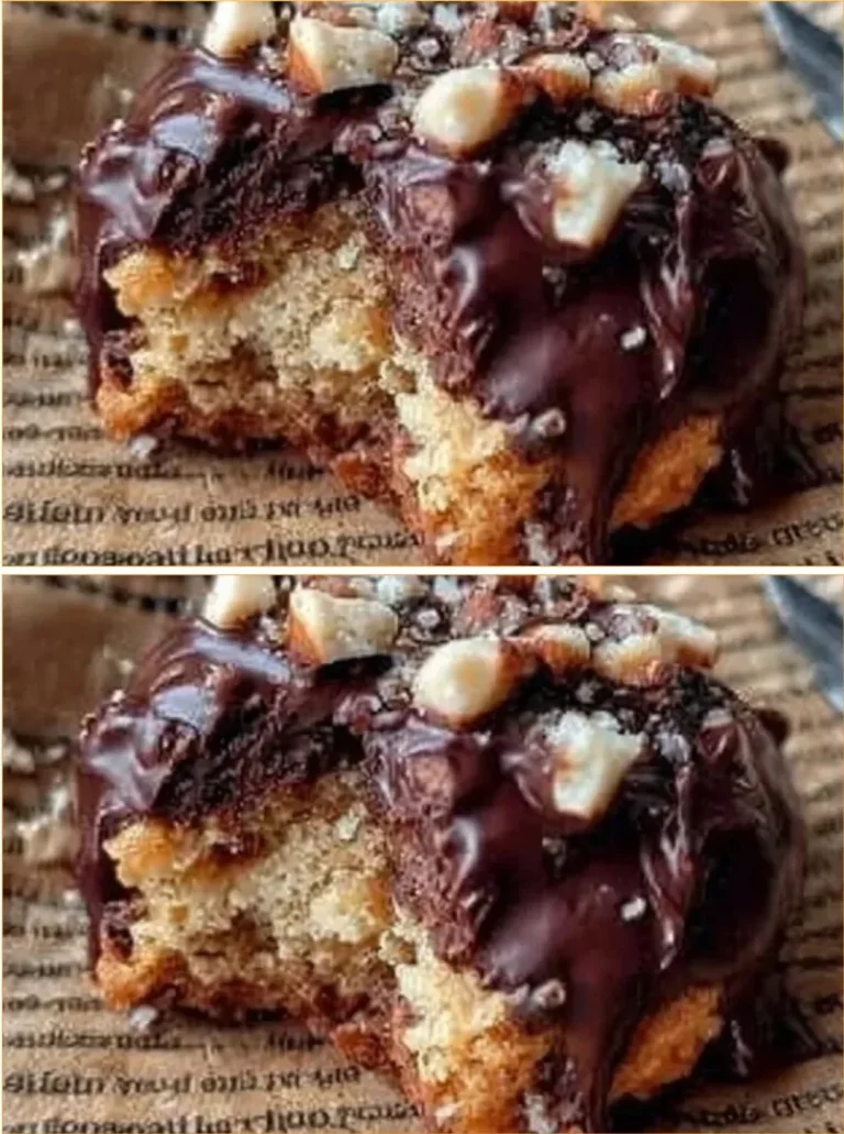 Rocher sušienky s čokoládou a orieškami na bielom pozadí.