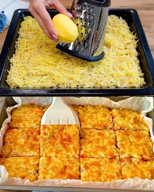 Zapečené zemiaky s cibuľou a syrom, chutná a jednoduchá príloha