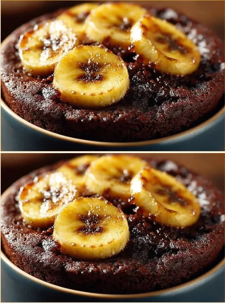 Banánové brownies s čokoládovou polevou na bielom tanieri