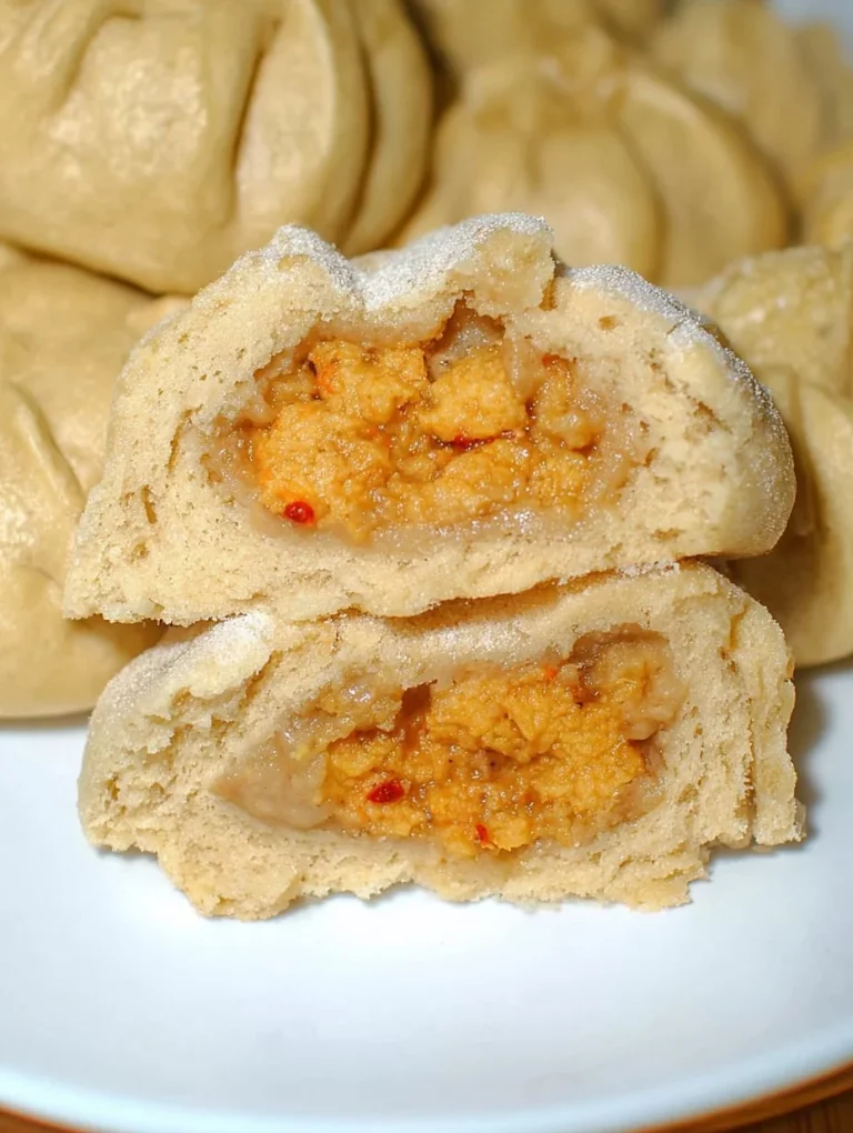 Tradičné čínske baozi s rôznymi náplňami na tanieri.