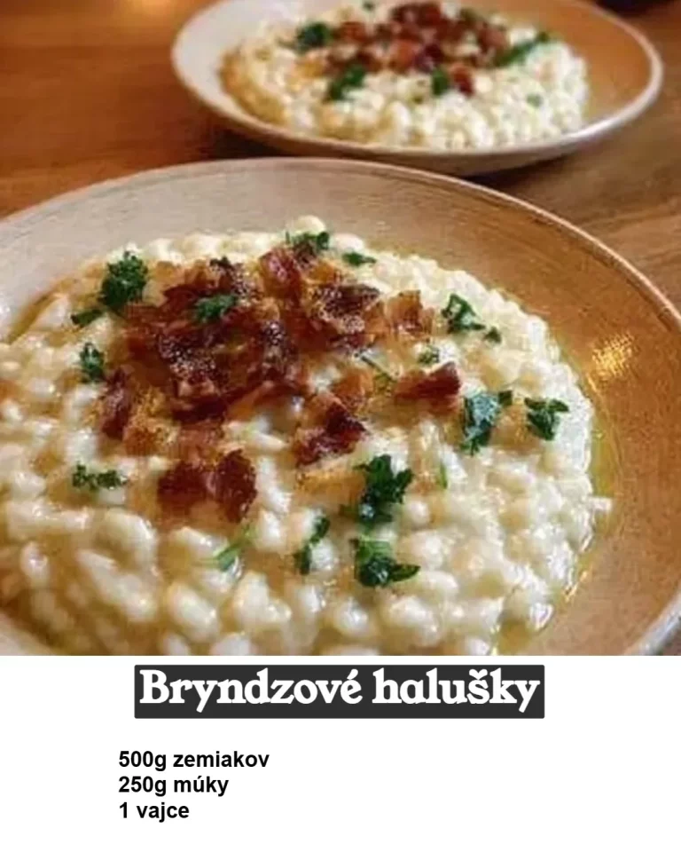 Traditional Slovak dish Bryndzové halušky with bryndza and potatoes