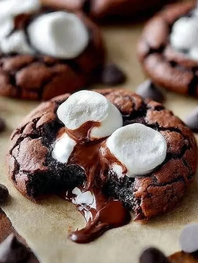 Dvojité čokoládové sušienky s marshmallowmi na tanieri