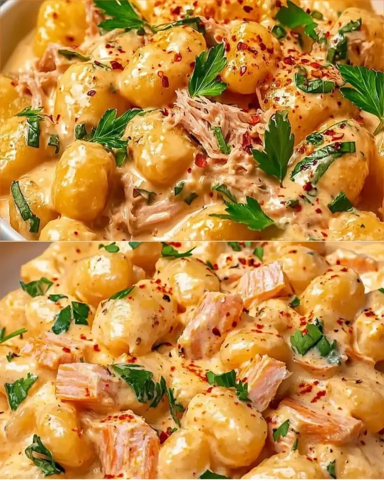 Gnocchi s údeným lososom na tanieri s čerstvou zeleninou