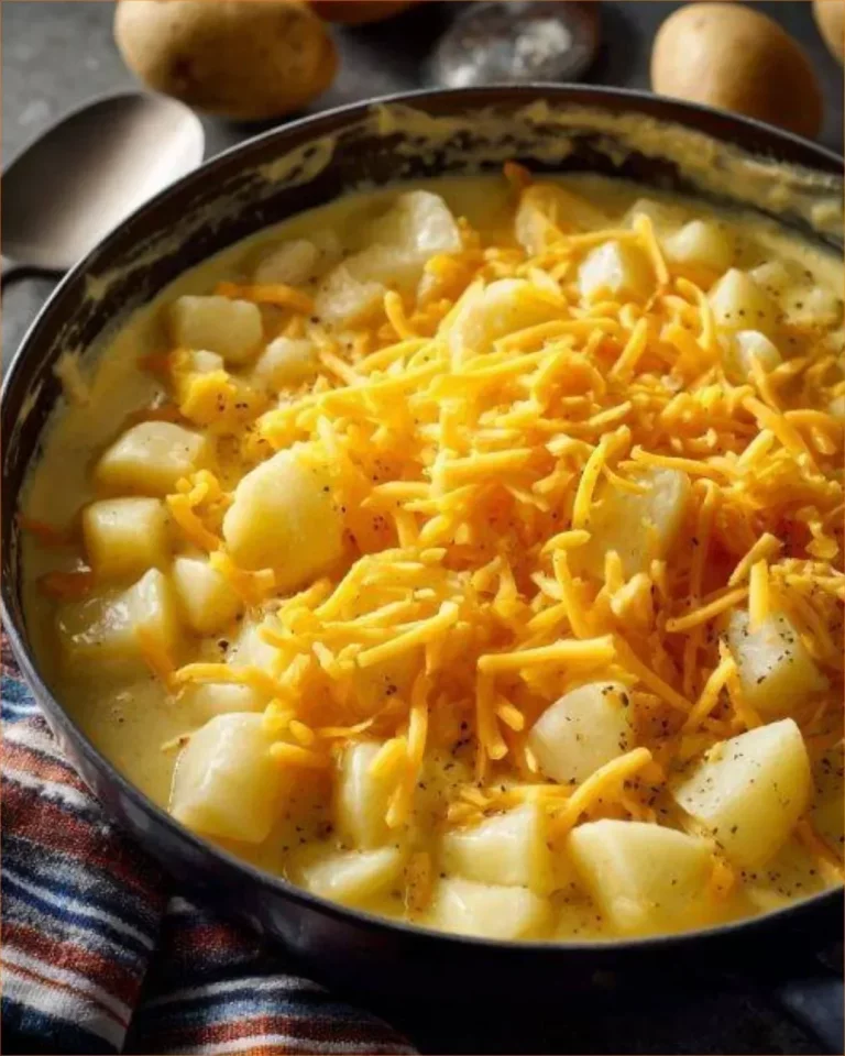Krémová zemiaková polievka so syrom v miske, lahodný recept