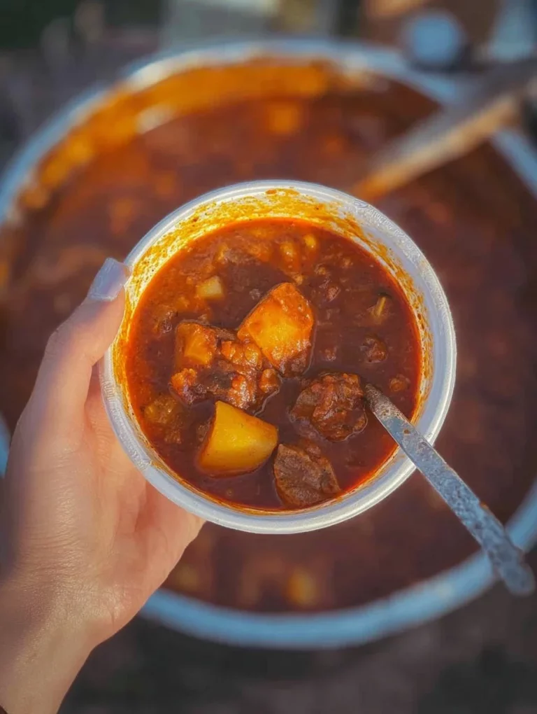 Poctivý kotlíkový guláš varenie s ingredienciami