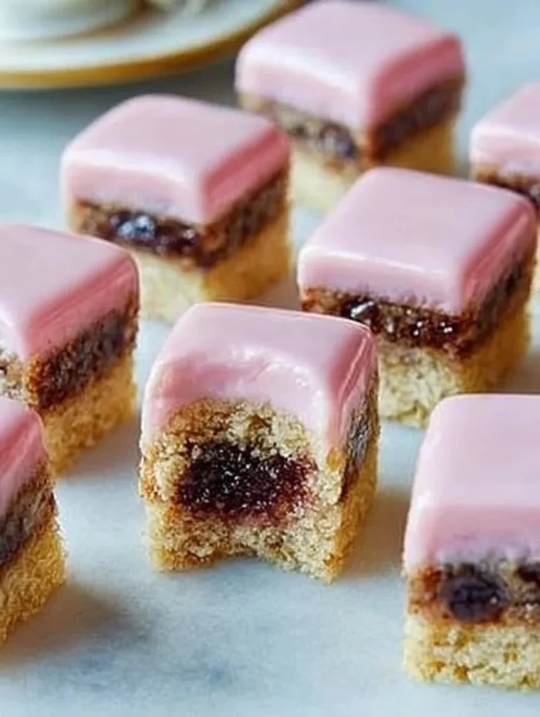 Tradičné Punschkrapfen dekorované cukrovým práškom a náplňou.