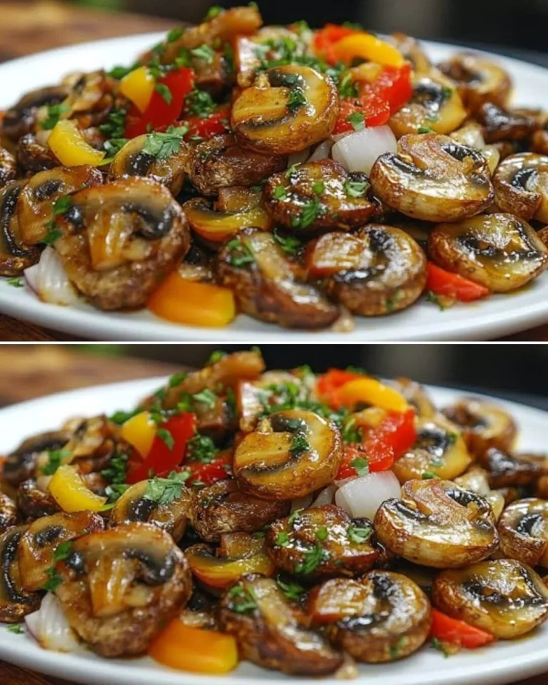 Smažené huby s cesnakom na tanieri, chutné a aromatické jedlo
