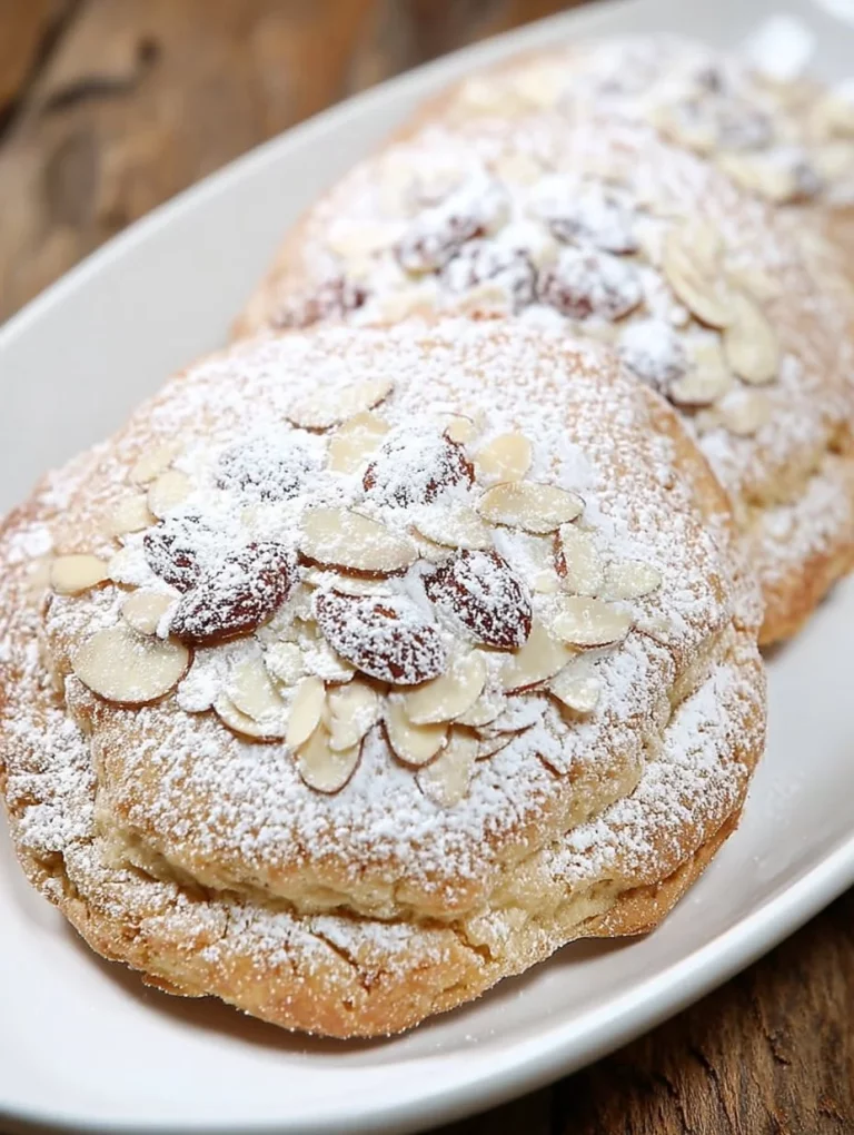 Sušenky s mandľovým čokoládovým croissantom na tanieri