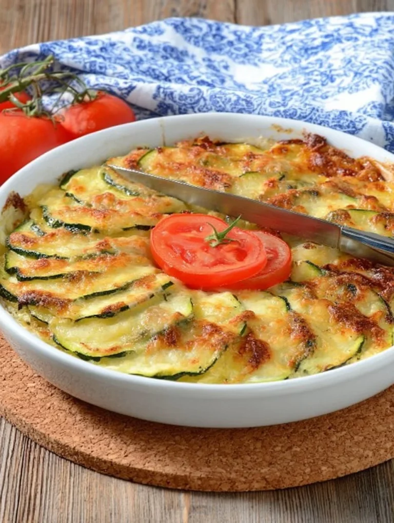 Zapečené zemiaky so cuketou na tanieri