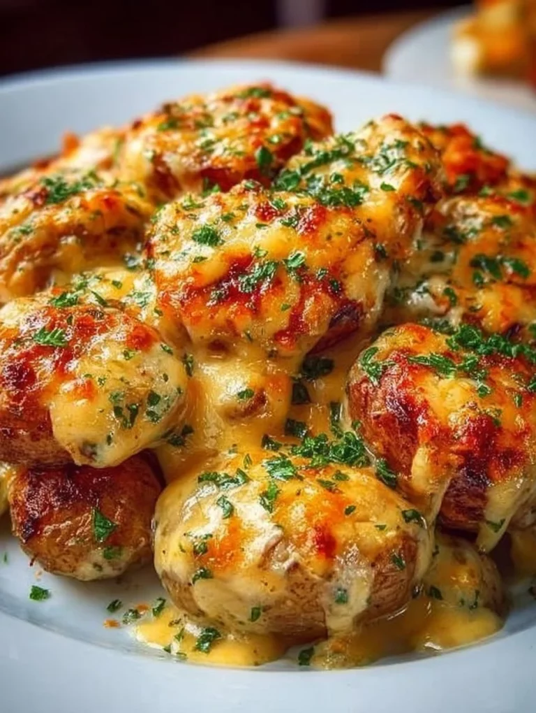Božské zemiaky pečené s cesnakom, parmezánom a syrom na tanieri