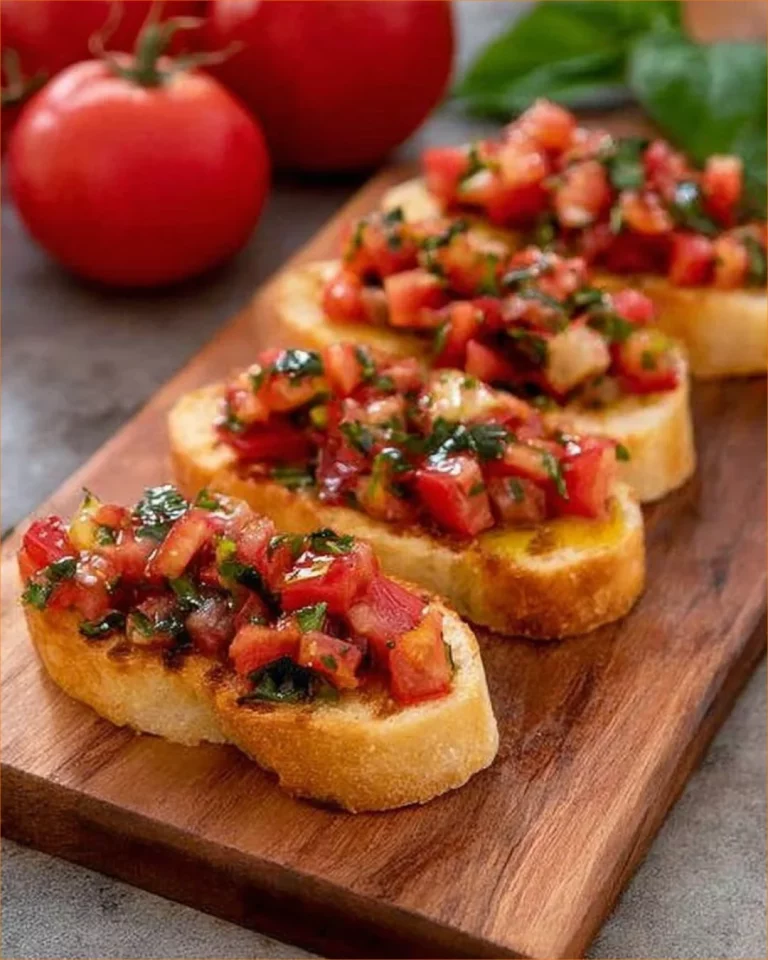 Bruschetta s paradajkami na tanieri