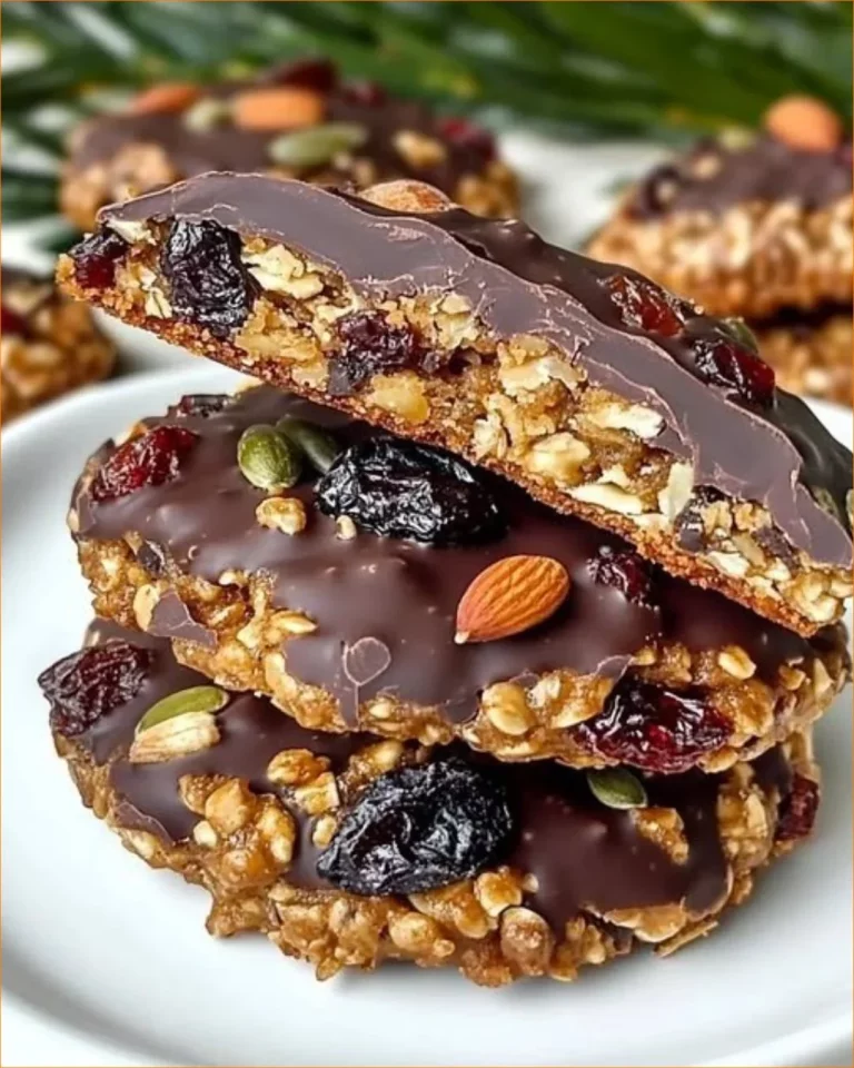 Čokoládové cookies ponorené v orechovom a semennom toppingu