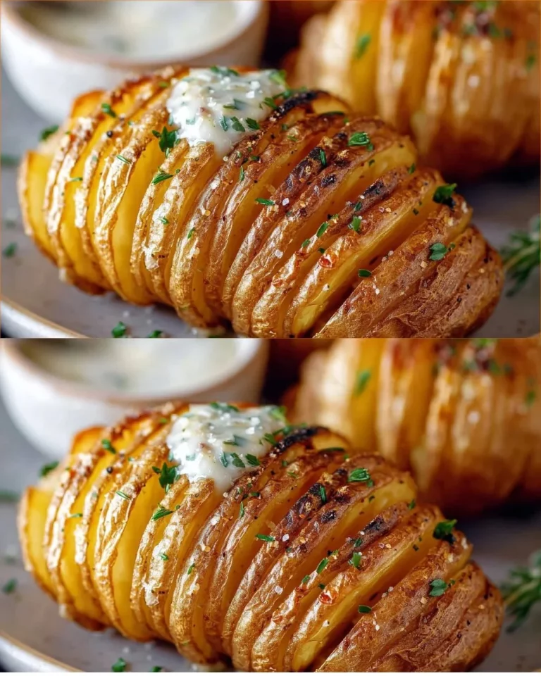 Hasselback zemiaky upečené do chrumkava, servírované na tanieri