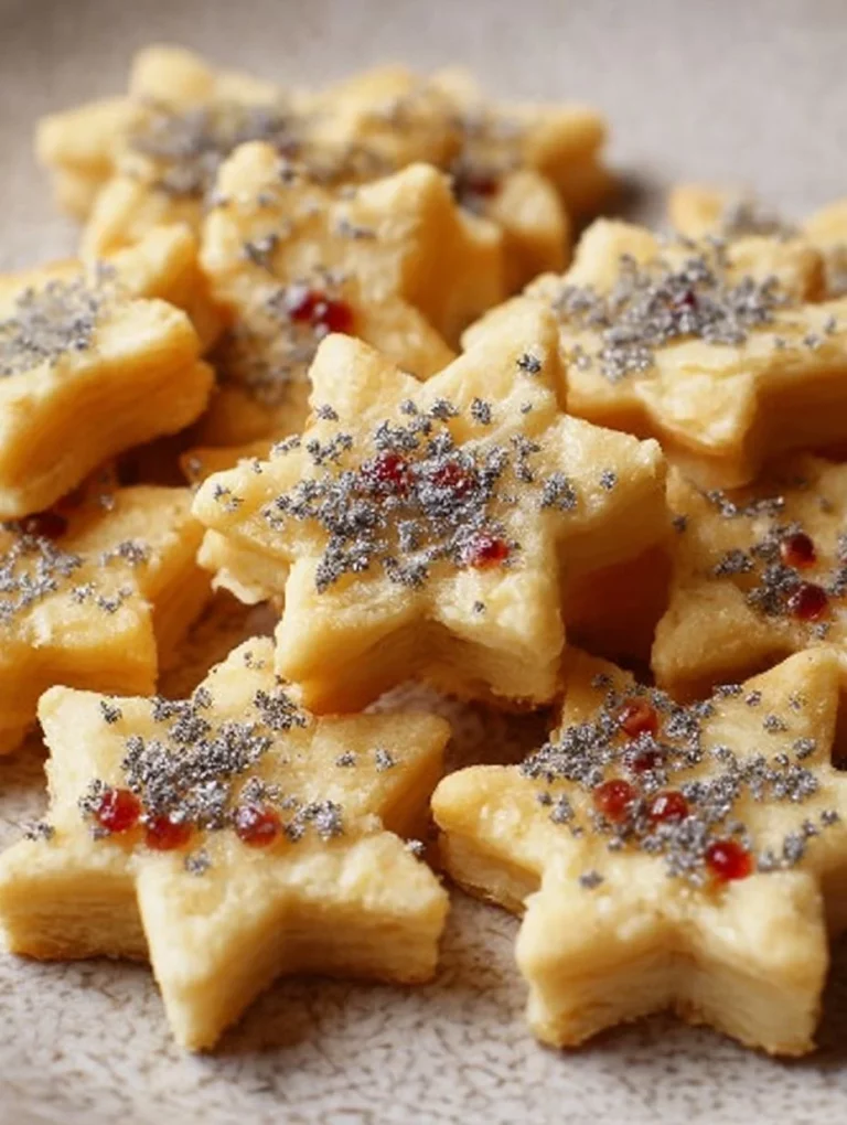 Hvezdičky z krehkého cesta posypané syrom Grana Padano