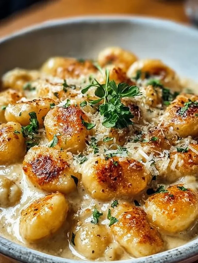 Krémové kuracie gnocchi s omáčkou na tanieri