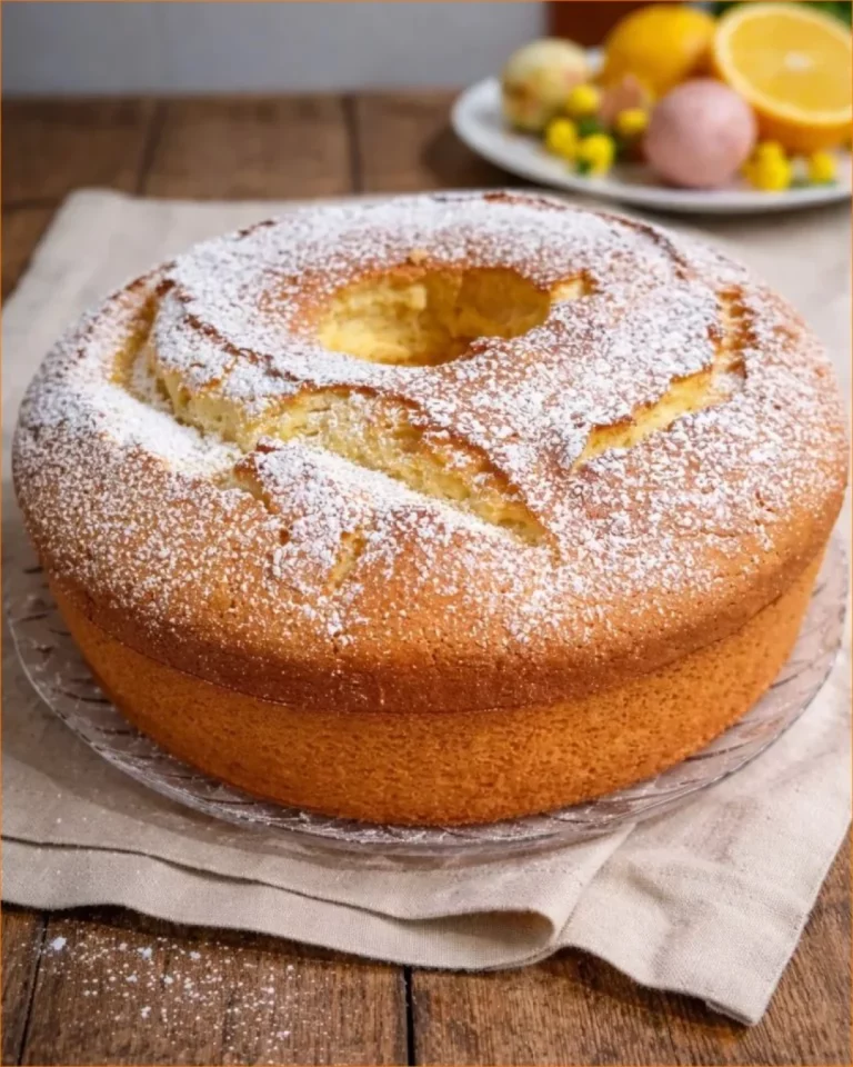 Oranžová šifónová torta s ovocnou dekoráciou a krémom
