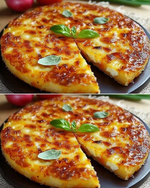 Sýrový bramborový zapečenec srozumitelně zapečený a servírovaný na talíři