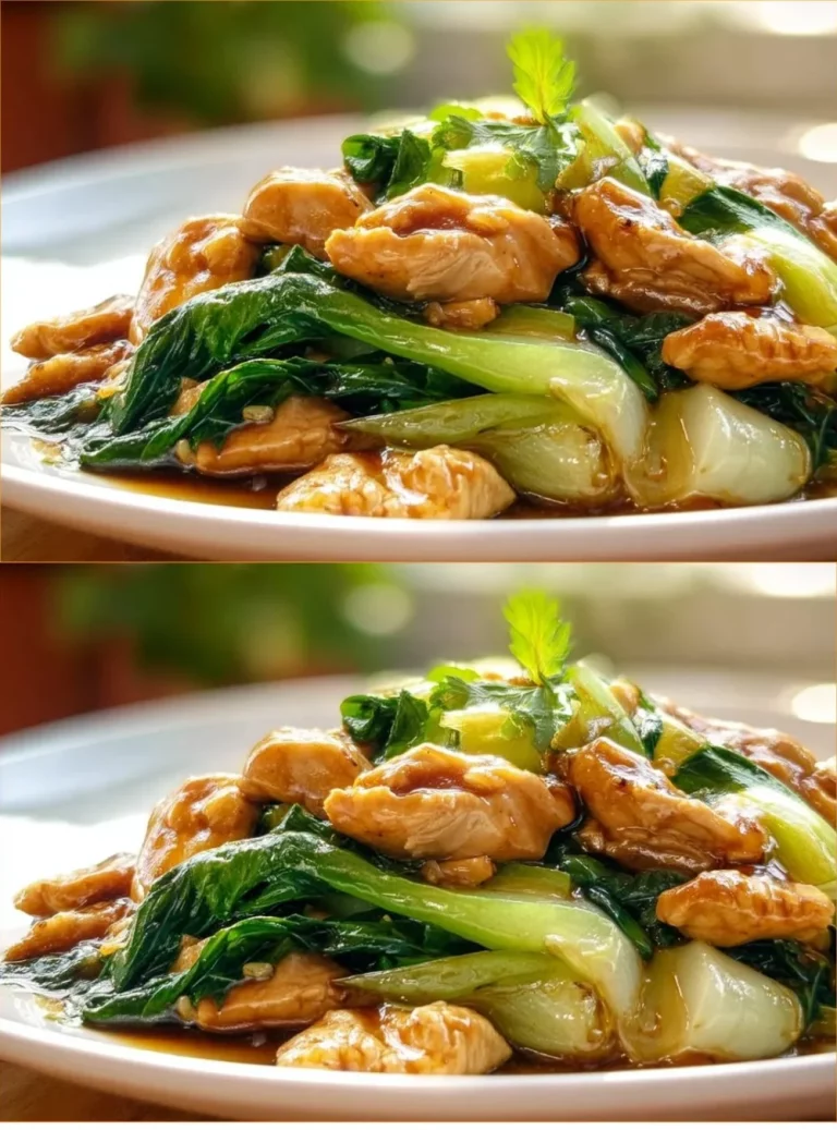 Kuracie stir fry s bok choy na tanieri