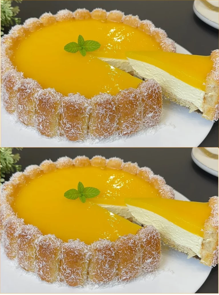 Recept na oranžový koláč bez pečenia s ovocím a krémom