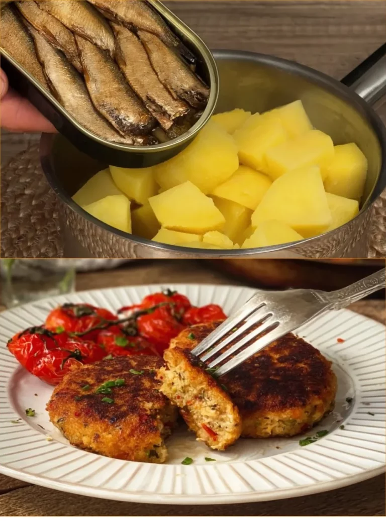Sardinkové placky so zemiakmi na tanieri