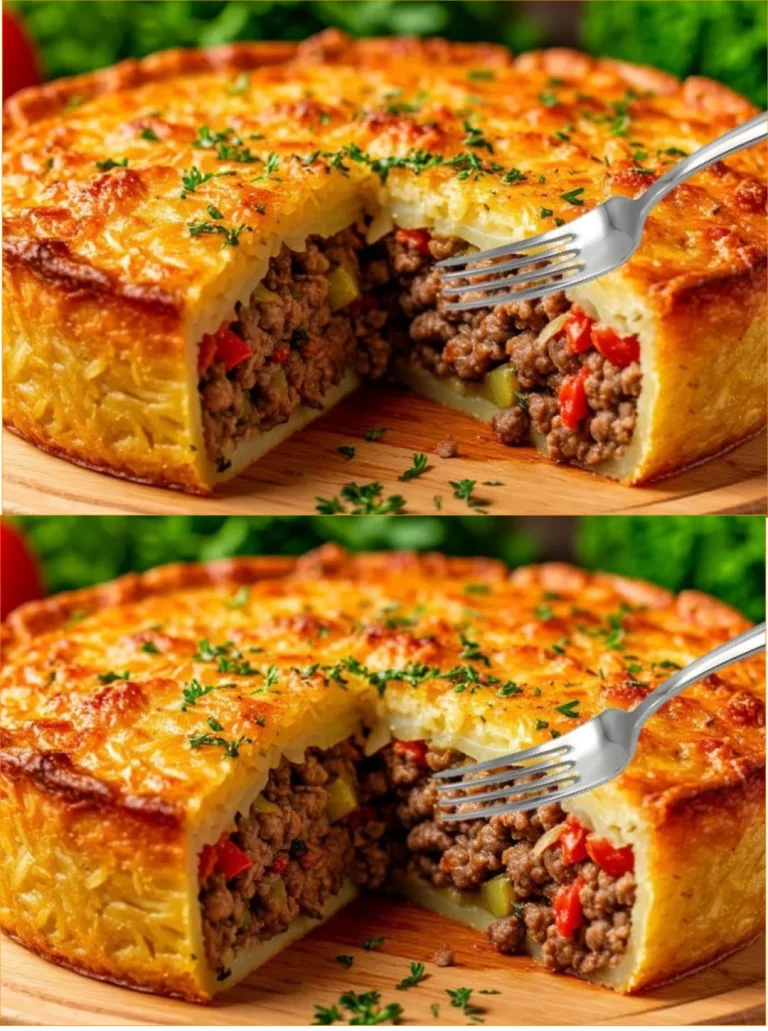 Zemiaky s mletým mäsom pripravené na tanieri