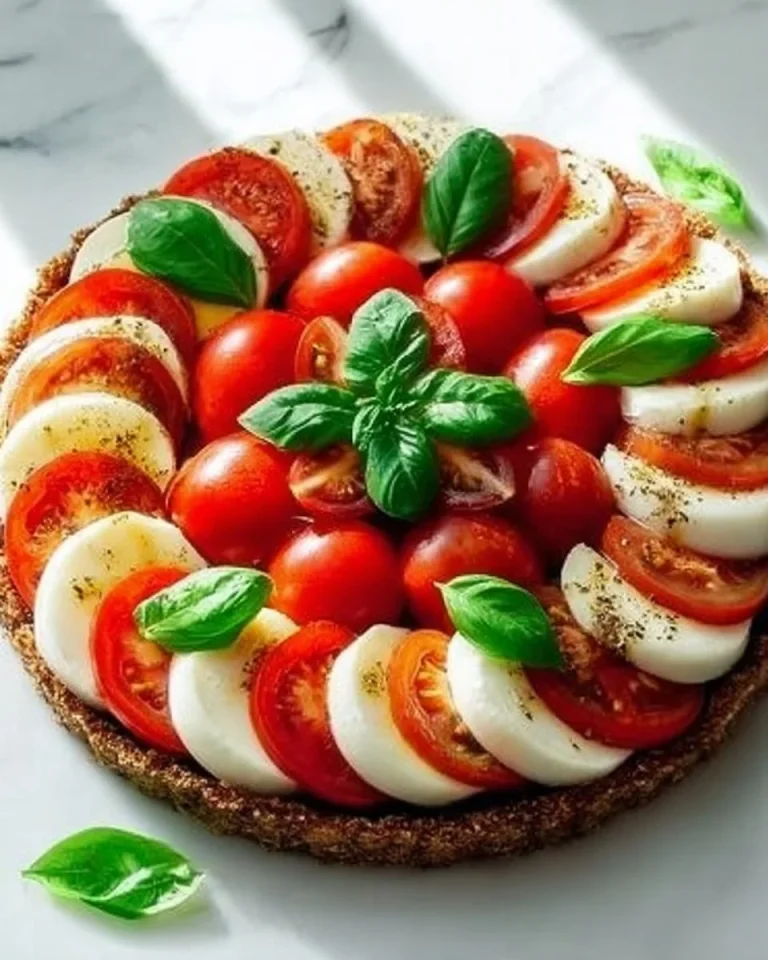 Delikátna Caprese flatbread pizza s mozzarellou, paradajkami a bazalkou