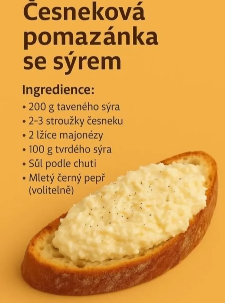 Cesnakový syrový nátierka na chlebe s bylinkami a cesnakom