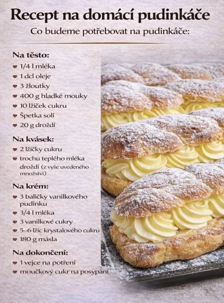 Domáce slovenské krémové puffy (pudinkáče) na tanieri