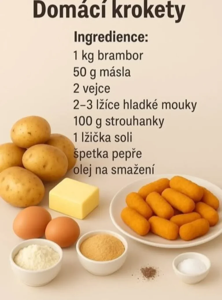 Domáce zemiakové krokety pripravené s čerstvými ingredienciami