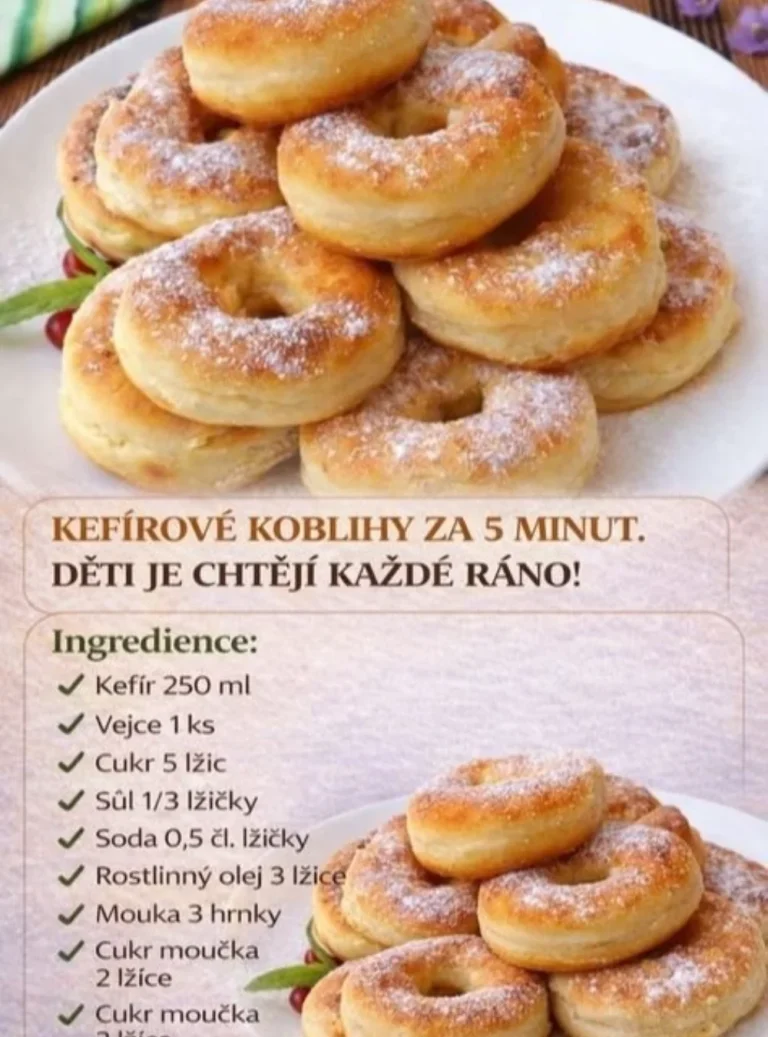 Čerstvé kefírové donuty pripravené z domácich surovín