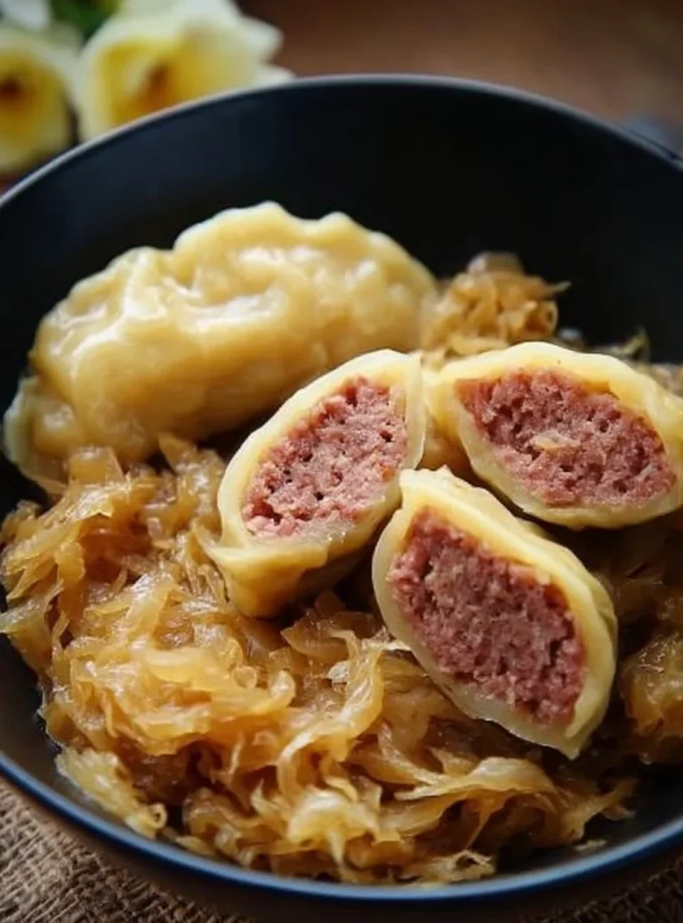 Knedlík s kapustou a kačkou na tanieri
