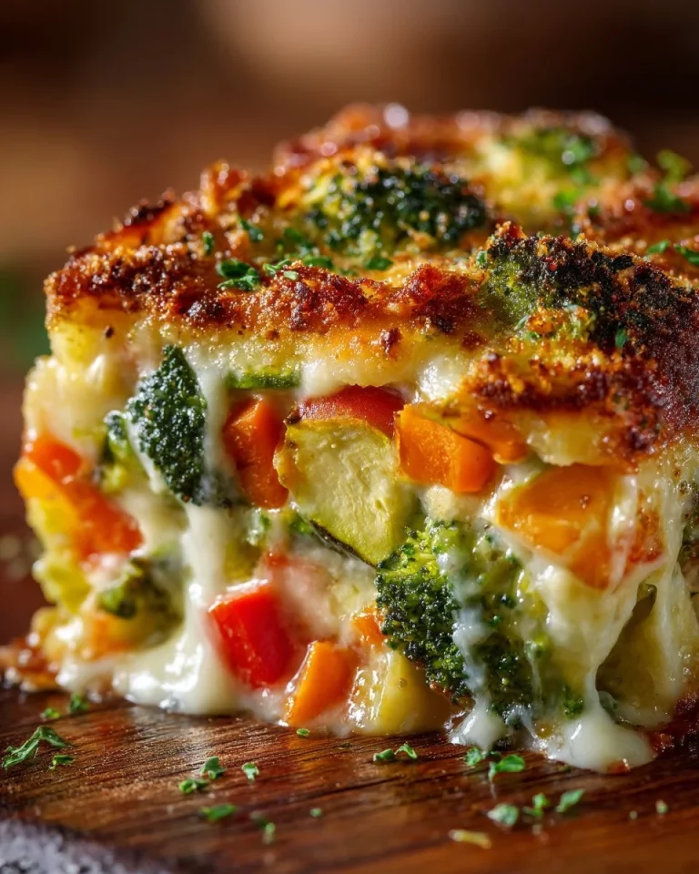 Krémový zapekaný zeleninový gratin s pestrou zeleninou a syrom