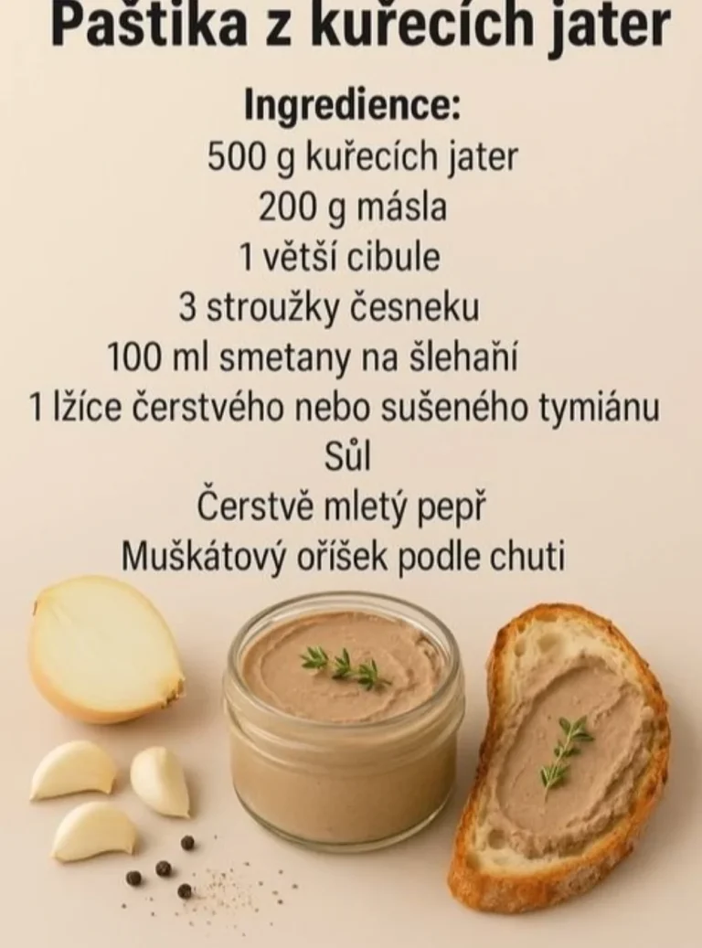 Paštéta z kuracích pečienok s chlebom a bylinkami