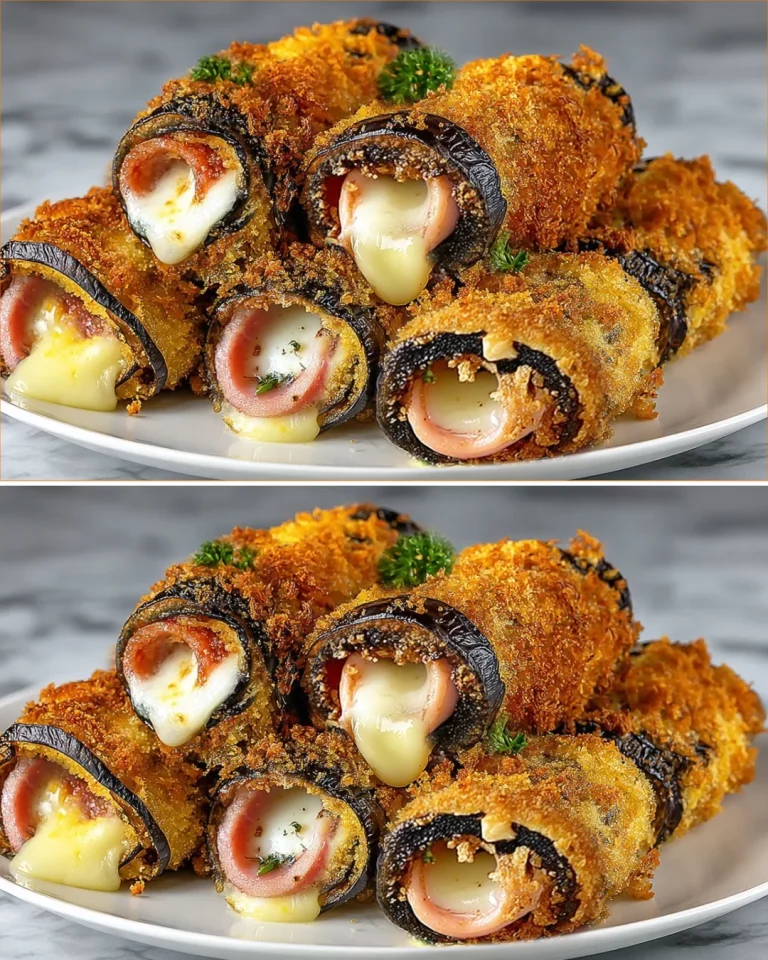 Pečené rolky z baklažánu plnené syrom a bylinkami