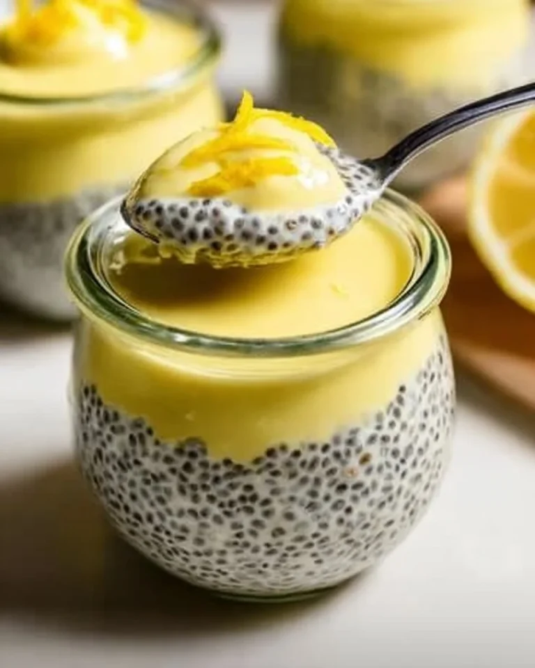 Citrónový puding z chia semienok na tanieri