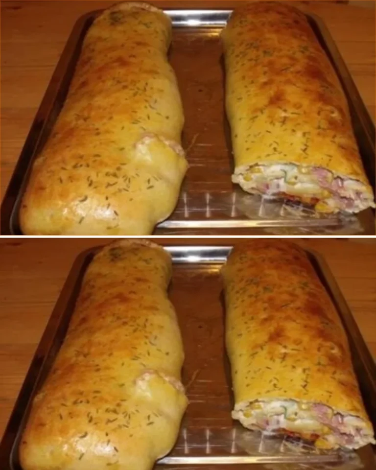 Slaný šunkový a syrový štrúdľa na tanieri