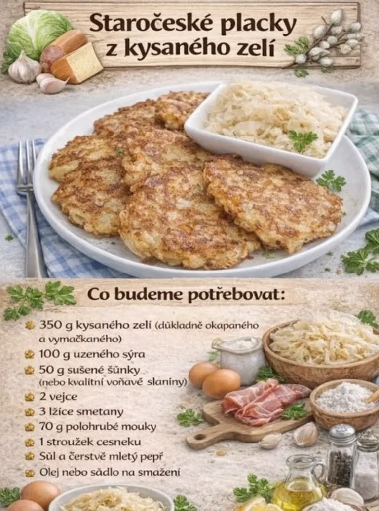 Tradičné české kapustové palacinky na tanieri s bylinkami