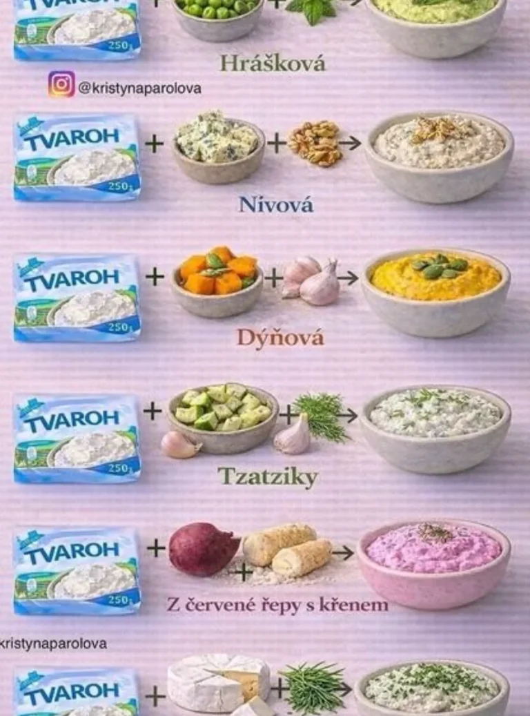 Variácie na nátierku z tvarohu na tanieri