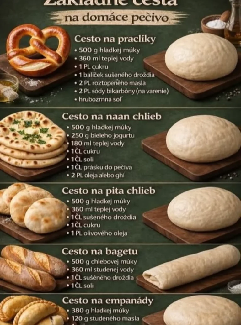 Recepty na cesto na domácu chlieb a pečivo