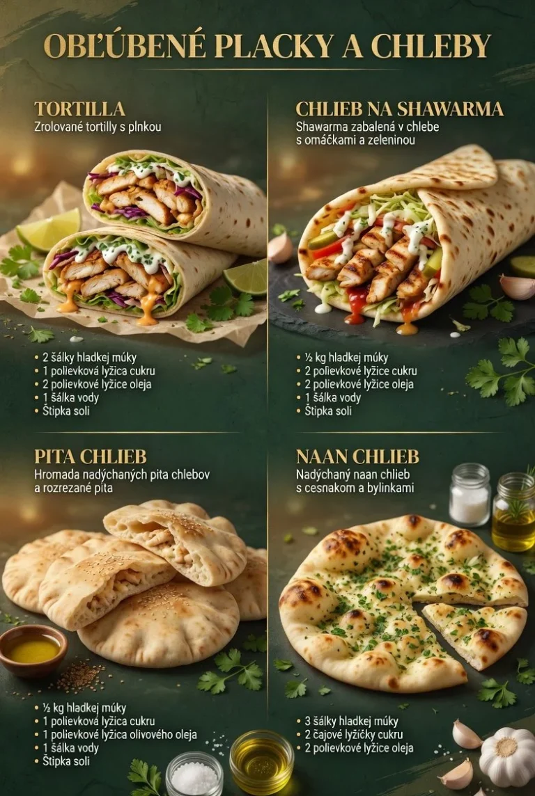 Recepty na domáce chleby: tortilla, pita, naan a shawarma chlieb