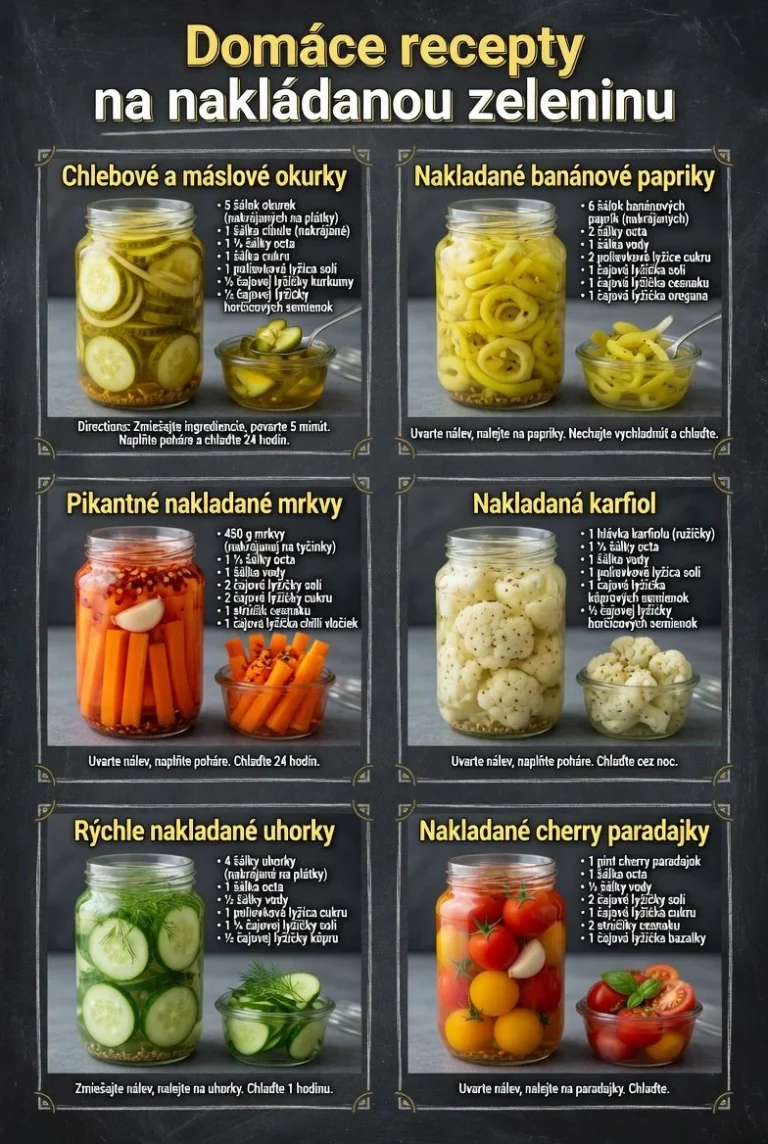 Recepty na nakladané zeleniny pre zdravé a chutné jedlá.