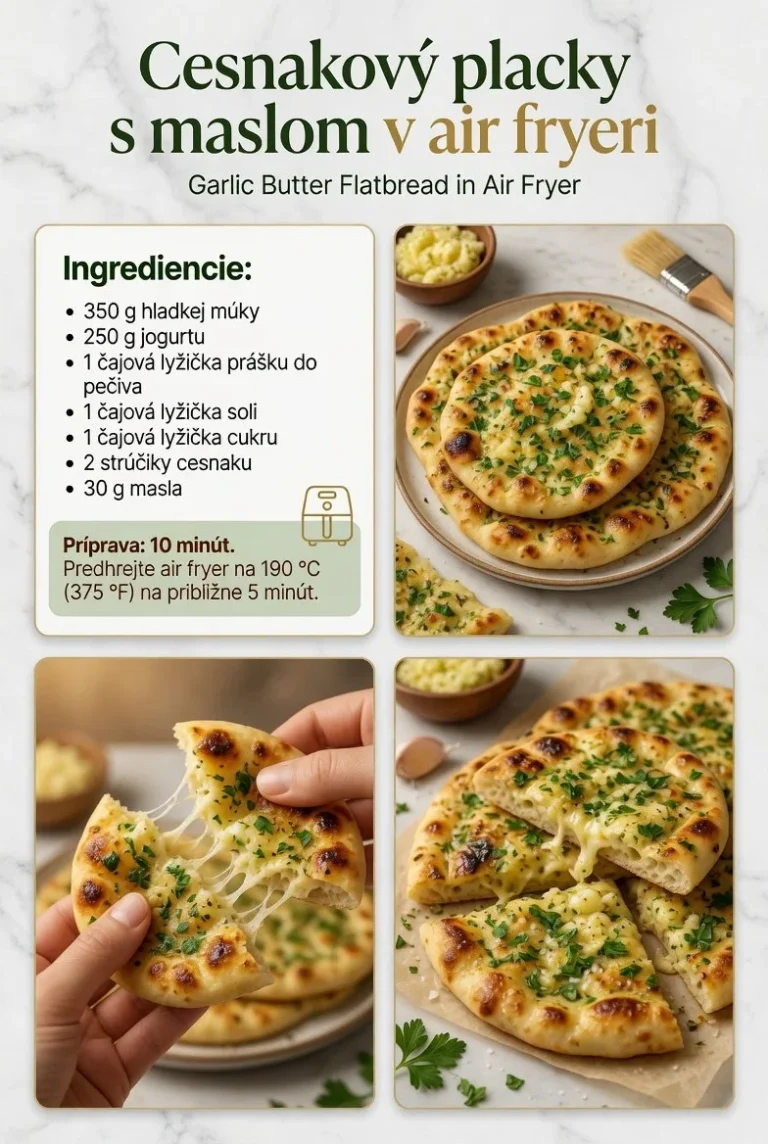 Cesnakový flatbread pripravený vo fritéze na vzduch