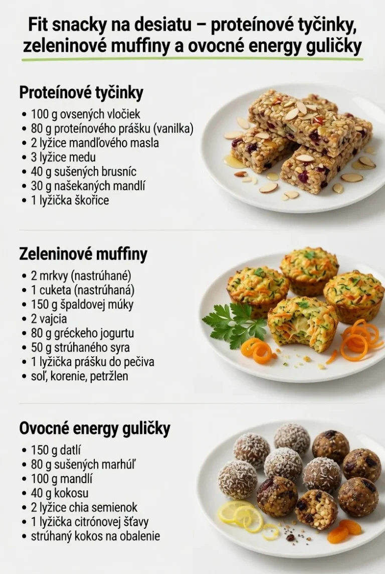 Zdravé snacky na desiatu, ideálne pre aktívny životný štýl.